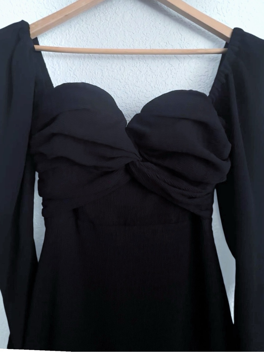 NWT House of Harlow 1969 REVOLVE Carolyn Blk Chiffon Long Sleeve Mini Dress XXS - Picture 3 of 10
